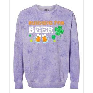 Running For Beer Funny St Patrick's Day Irish Colorblast Crewneck Sweatshirt