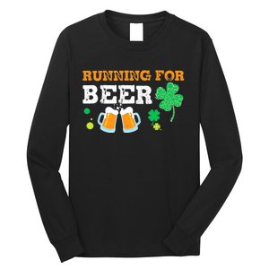 Running For Beer Funny St Patrick's Day Irish Long Sleeve Shirt