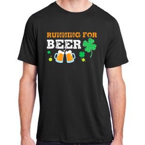 Running For Beer Funny St Patrick's Day Irish Adult ChromaSoft Performance T-Shirt