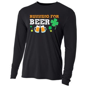 Running For Beer Funny St Patrick's Day Irish Cooling Performance Long Sleeve Crew