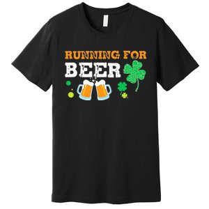 Running For Beer Funny St Patrick's Day Irish Premium T-Shirt