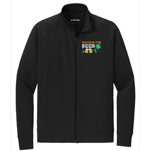 Running For Beer Funny St Patrick's Day Irish Stretch Full-Zip Cadet Jacket