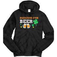 Running For Beer Funny St Patrick's Day Irish Tie Dye Hoodie