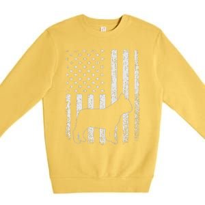 Retro French Bulldog American Flag Dog Dad Dog Mom Premium Crewneck Sweatshirt