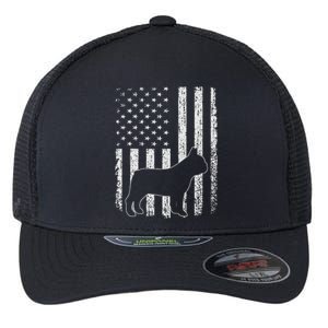 Retro French Bulldog American Flag Dog Dad Dog Mom Flexfit Unipanel Trucker Cap