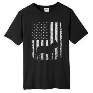 Retro French Bulldog American Flag Dog Dad Dog Mom Tall Fusion ChromaSoft Performance T-Shirt