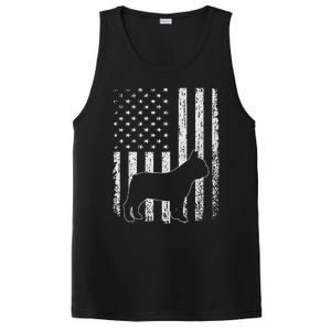 Retro French Bulldog American Flag Dog Dad Dog Mom PosiCharge Competitor Tank