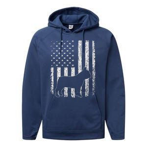 Retro French Bulldog American Flag Dog Dad Dog Mom Performance Fleece Hoodie