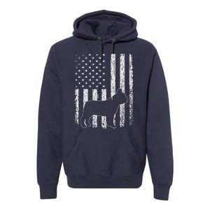 Retro French Bulldog American Flag Dog Dad Dog Mom Premium Hoodie