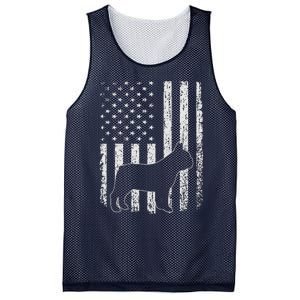 Retro French Bulldog American Flag Dog Dad Dog Mom Mesh Reversible Basketball Jersey Tank