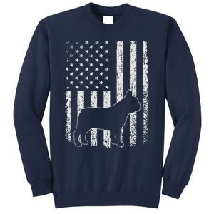 Retro French Bulldog American Flag Dog Dad Dog Mom Tall Sweatshirt