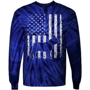 Retro French Bulldog American Flag Dog Dad Dog Mom Tie-Dye Long Sleeve Shirt