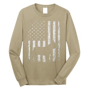 Retro French Bulldog American Flag Dog Dad Dog Mom Long Sleeve Shirt