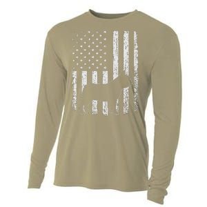 Retro French Bulldog American Flag Dog Dad Dog Mom Cooling Performance Long Sleeve Crew