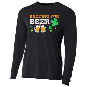 Running For Beer Funny St Patrick's Day Irish Cooling Performance Long Sleeve Crew