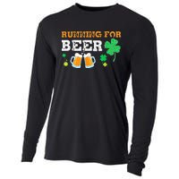 Running For Beer Funny St Patrick's Day Irish Cooling Performance Long Sleeve Crew