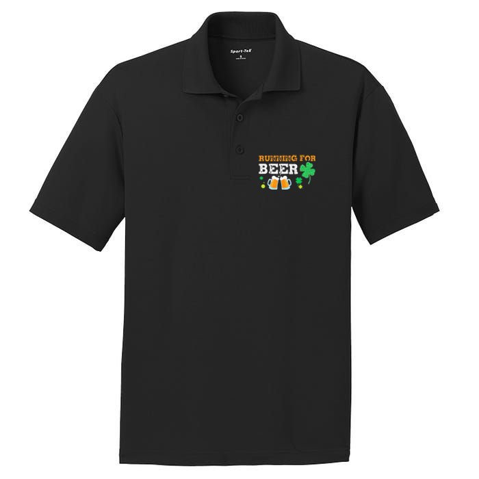 Running For Beer Funny St Patrick's Day Irish PosiCharge RacerMesh Polo