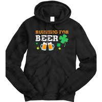 Running For Beer Funny St Patrick's Day Irish Tie Dye Hoodie