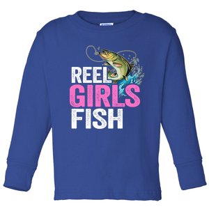 Reel Fish Bass Fishing Funny Fisher Mom Fishing Gift Toddler Long Sleeve Shirt