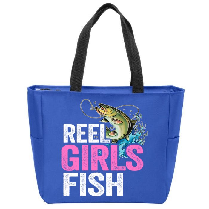 Reel Fish Bass Fishing Funny Fisher Mom Fishing Gift Zip Tote Bag