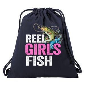 Reel Fish Bass Fishing Funny Fisher Mom Fishing Gift Drawstring Bag