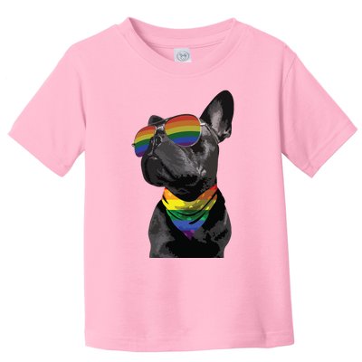 Rainbow French Bulldog Lovers Frenchie LGBTQ Pride Month Toddler T-Shirt