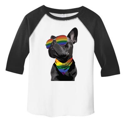 Rainbow French Bulldog Lovers Frenchie LGBTQ Pride Month Toddler Fine Jersey T-Shirt