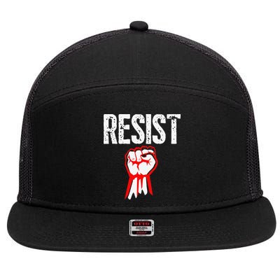 Resist Fist Be Part Of The Resistance Anti Trump Gift 7 Panel Mesh Trucker Snapback Hat