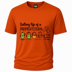 Roeo Funny Battery Life Of A Paraprofessional Teacher Life Great Gift Cooling Performance Crew T-Shirt