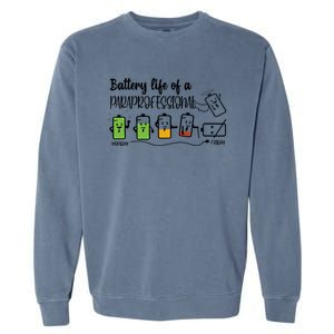 Roeo Funny Battery Life Of A Paraprofessional Teacher Life Great Gift Garment-Dyed Sweatshirt