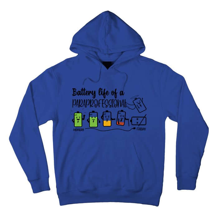 Roeo Funny Battery Life Of A Paraprofessional Teacher Life Great Gift Hoodie