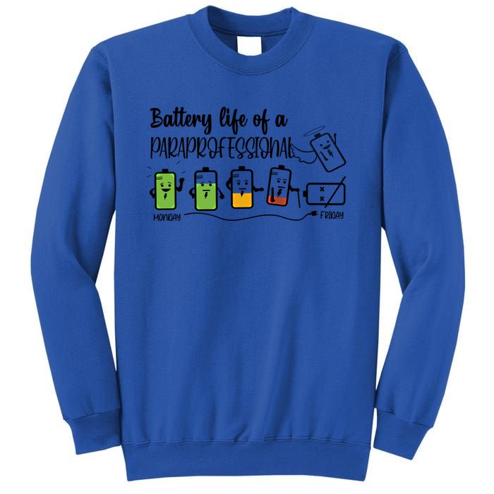 Roeo Funny Battery Life Of A Paraprofessional Teacher Life Great Gift Sweatshirt