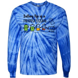 Roeo Funny Battery Life Of A Paraprofessional Teacher Life Great Gift Tie-Dye Long Sleeve Shirt