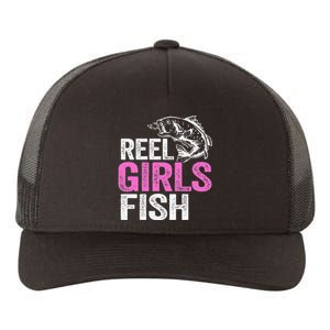 Reel Fish Bass Fishing Funny Fisherwoman Mom Fishing Gift Yupoong Adult 5-Panel Trucker Hat