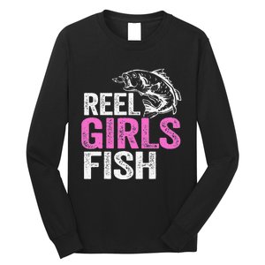 Reel Fish Bass Fishing Funny Fisherwoman Mom Fishing Gift Long Sleeve Shirt