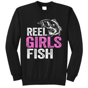 Reel Fish Bass Fishing Funny Fisherwoman Mom Fishing Gift Sweatshirt