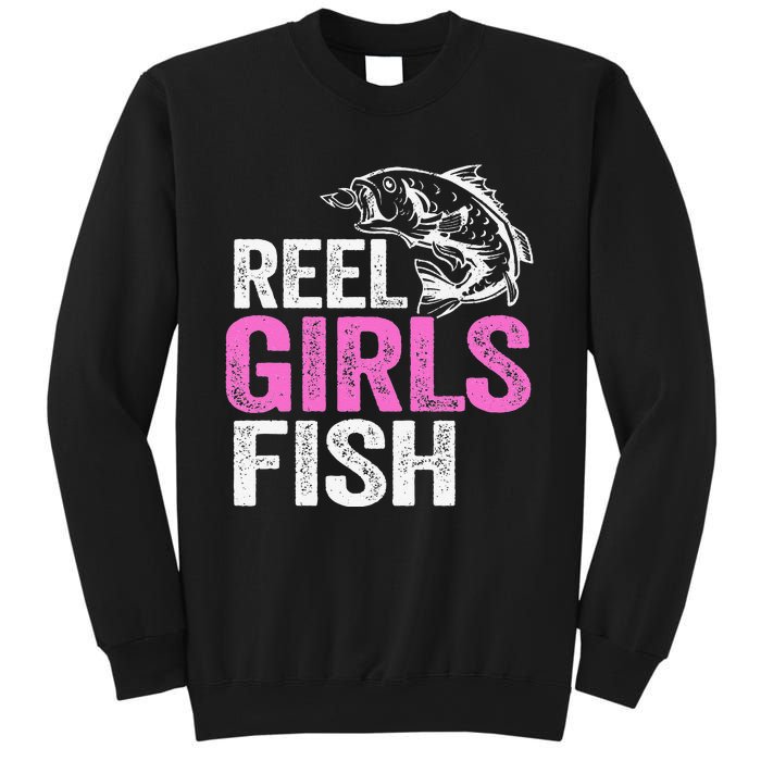 Reel Fish Bass Fishing Funny Fisherwoman Mom Fishing Gift Sweatshirt