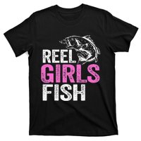 Reel Fish Bass Fishing Funny Fisherwoman Mom Fishing Gift T-Shirt