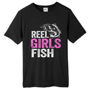 Reel Fish Bass Fishing Funny Fisherwoman Mom Fishing Gift Tall Fusion ChromaSoft Performance T-Shirt