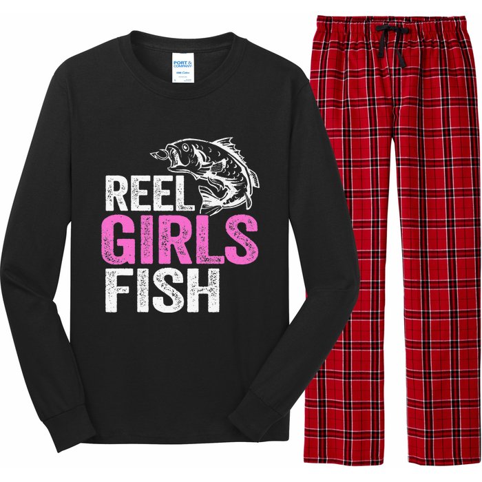 Reel Fish Bass Fishing Funny Fisherwoman Mom Fishing Gift Long Sleeve Pajama Set