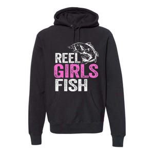 Reel Fish Bass Fishing Funny Fisherwoman Mom Fishing Gift Premium Hoodie