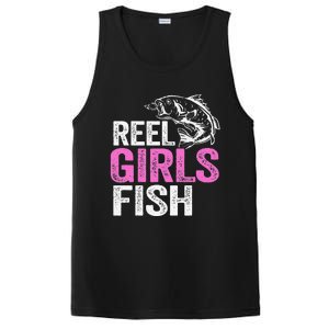 Reel Fish Bass Fishing Funny Fisherwoman Mom Fishing Gift PosiCharge Competitor Tank