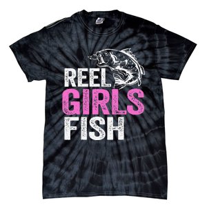 Reel Fish Bass Fishing Funny Fisherwoman Mom Fishing Gift Tie-Dye T-Shirt