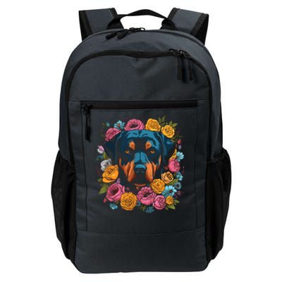 Rottwieler Flower Bouquet Daily Commute Backpack