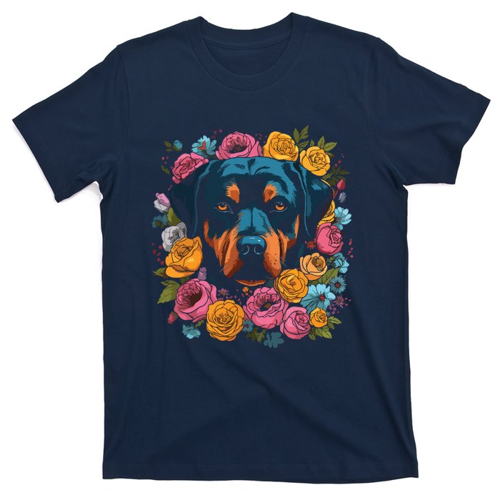 Rottwieler Flower Bouquet T-Shirt