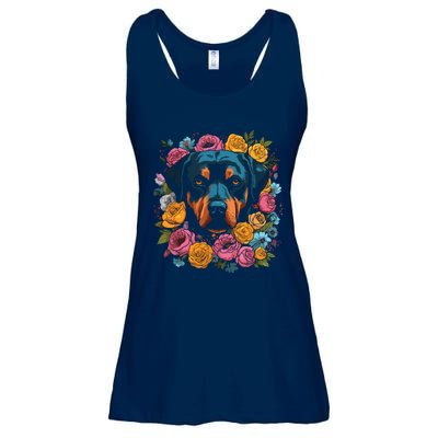 Rottwieler Flower Bouquet Ladies Essential Flowy Tank