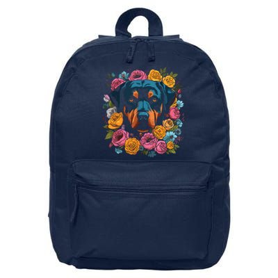 Rottwieler Flower Bouquet 16 in Basic Backpack