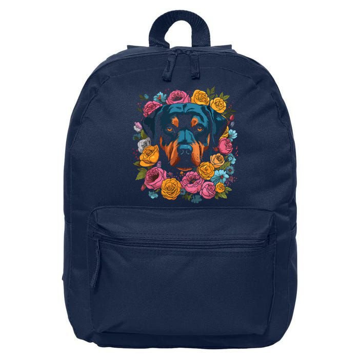 Rottwieler Flower Bouquet 16 in Basic Backpack