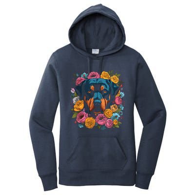 Rottwieler Flower Bouquet Women's Pullover Hoodie