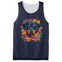 Rottwieler Flower Bouquet Mesh Reversible Basketball Jersey Tank